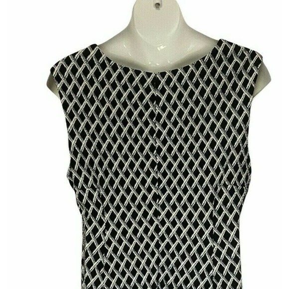 Sandra Darren Ponte Textured Knit Sleeveless Printed Office Casual Border Dress - Picture 8 of 8